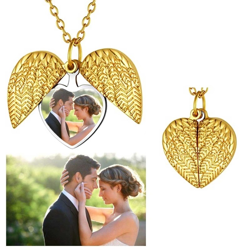 Custom Photo Heart Locket Neck - Heart Locket Necklace Photo recension och pris