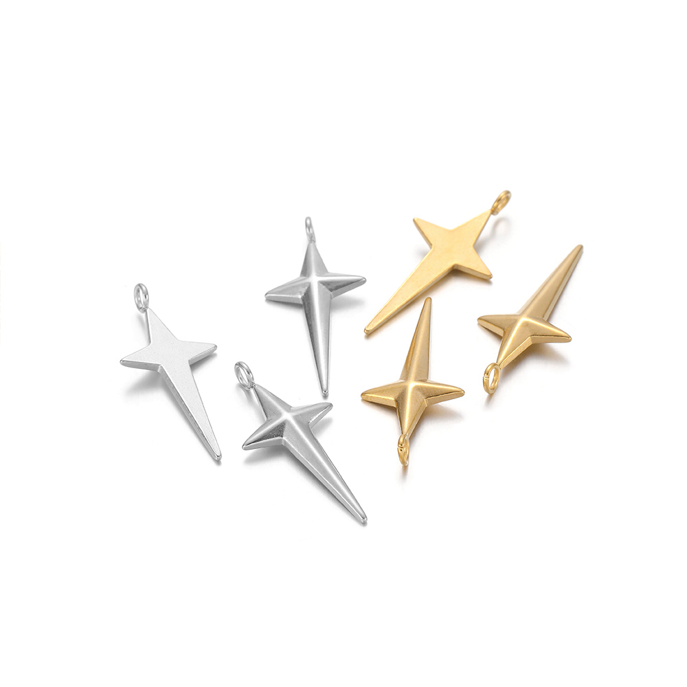 5Pcs Stainless Steel Gold Plat - Cross Pendant Necklace Gold recension och pris