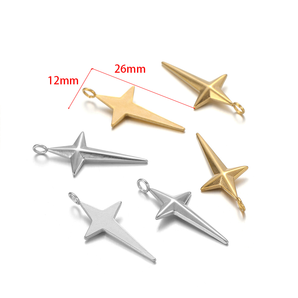 5Pcs Stainless Steel Gold Plat - Cross Pendant Necklace Gold recension och pris