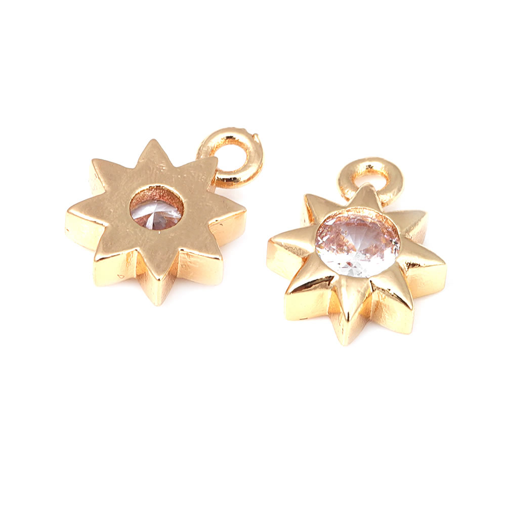 18K Gold Color Brass Zircon Cr - Cross Pendant Necklace Gold recension och pris