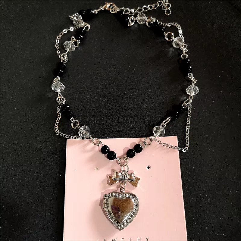 Goth Y2K Heart Locket Pendant  - Heart Locket Necklace Photo recension och pris