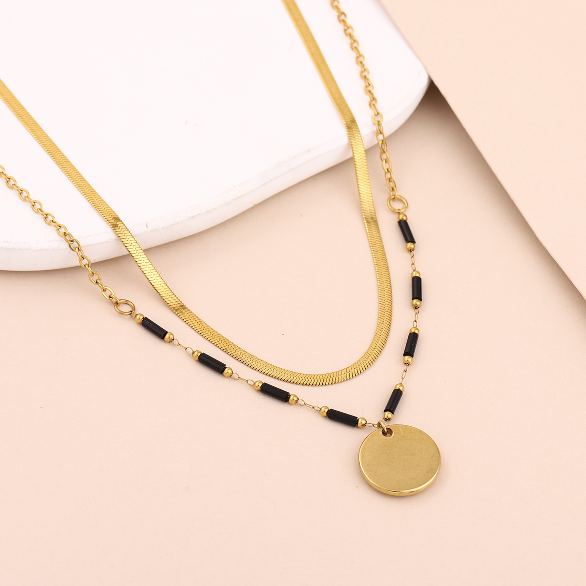 Boho Sun Face Coin Layered Nec - Layered Pendant Necklace Aesthetic recension och pris