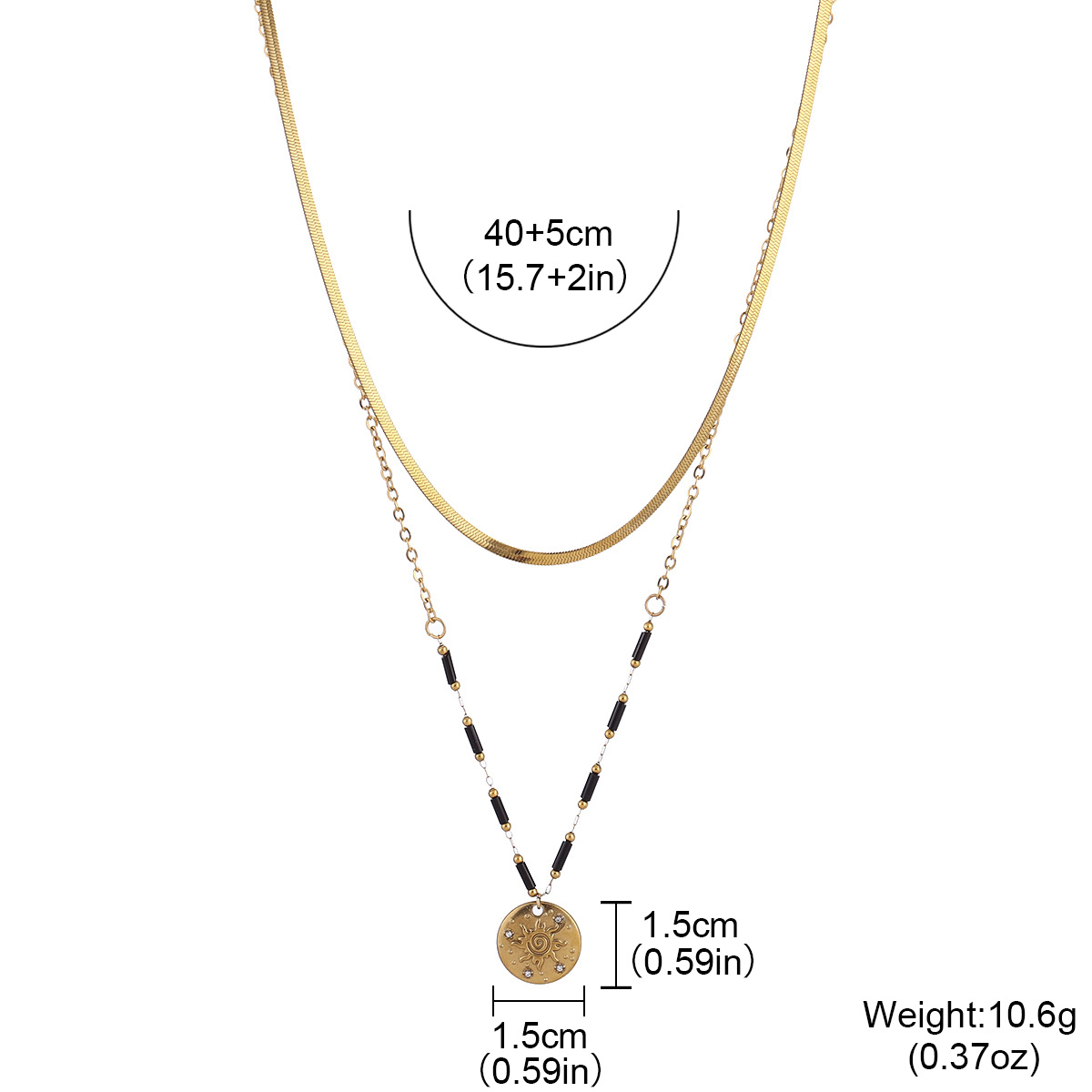 Boho Sun Face Coin Layered Nec - Layered Pendant Necklace Aesthetic recension och pris