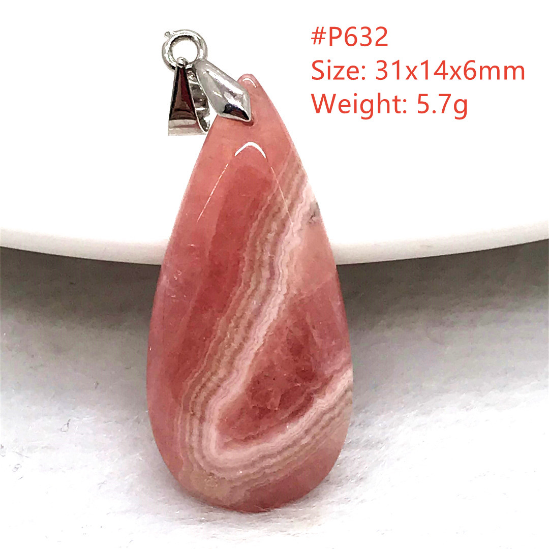Top Natural Red Rhodochrosite  - Crystal Pendant Necklace Natural Stone recension och pris