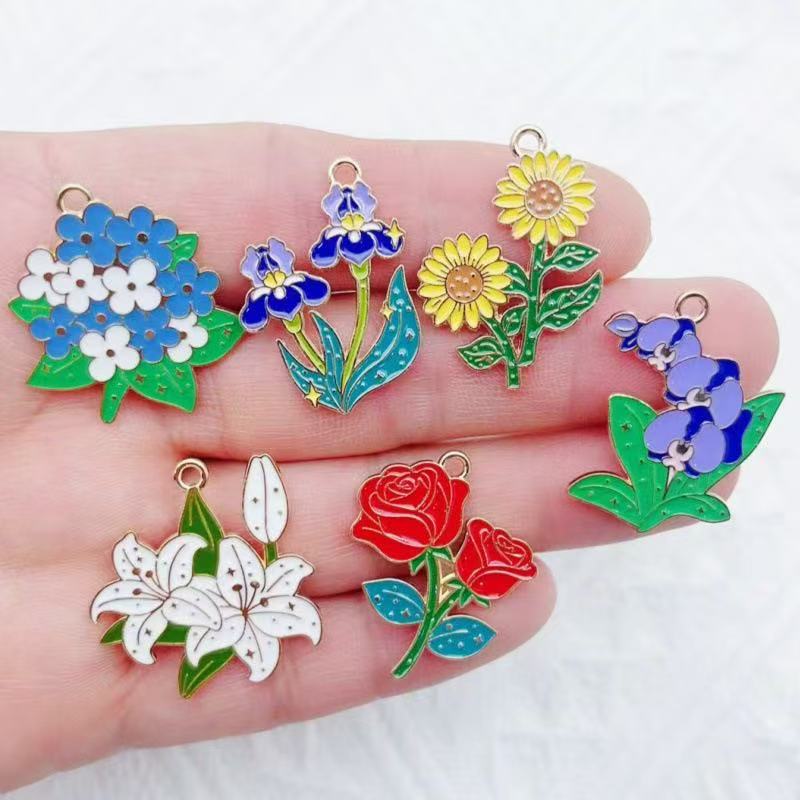 10pcs Plant Flower Bouquet Sun - Earrings recension och pris