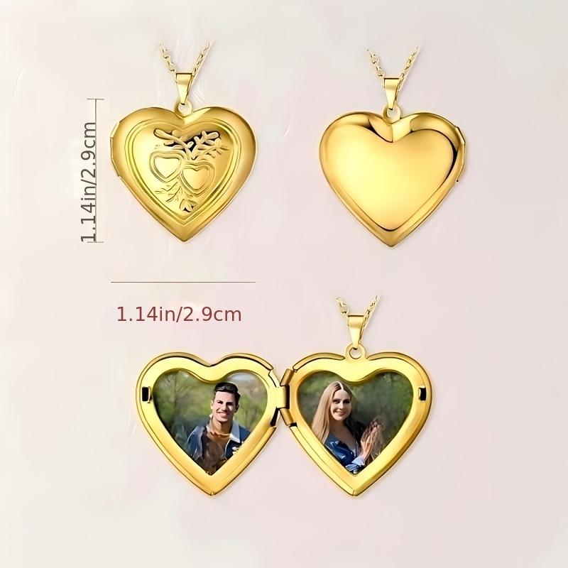 Custom 1/2 Photo Necklace Hear - Heart Locket Necklace Photo recension och pris