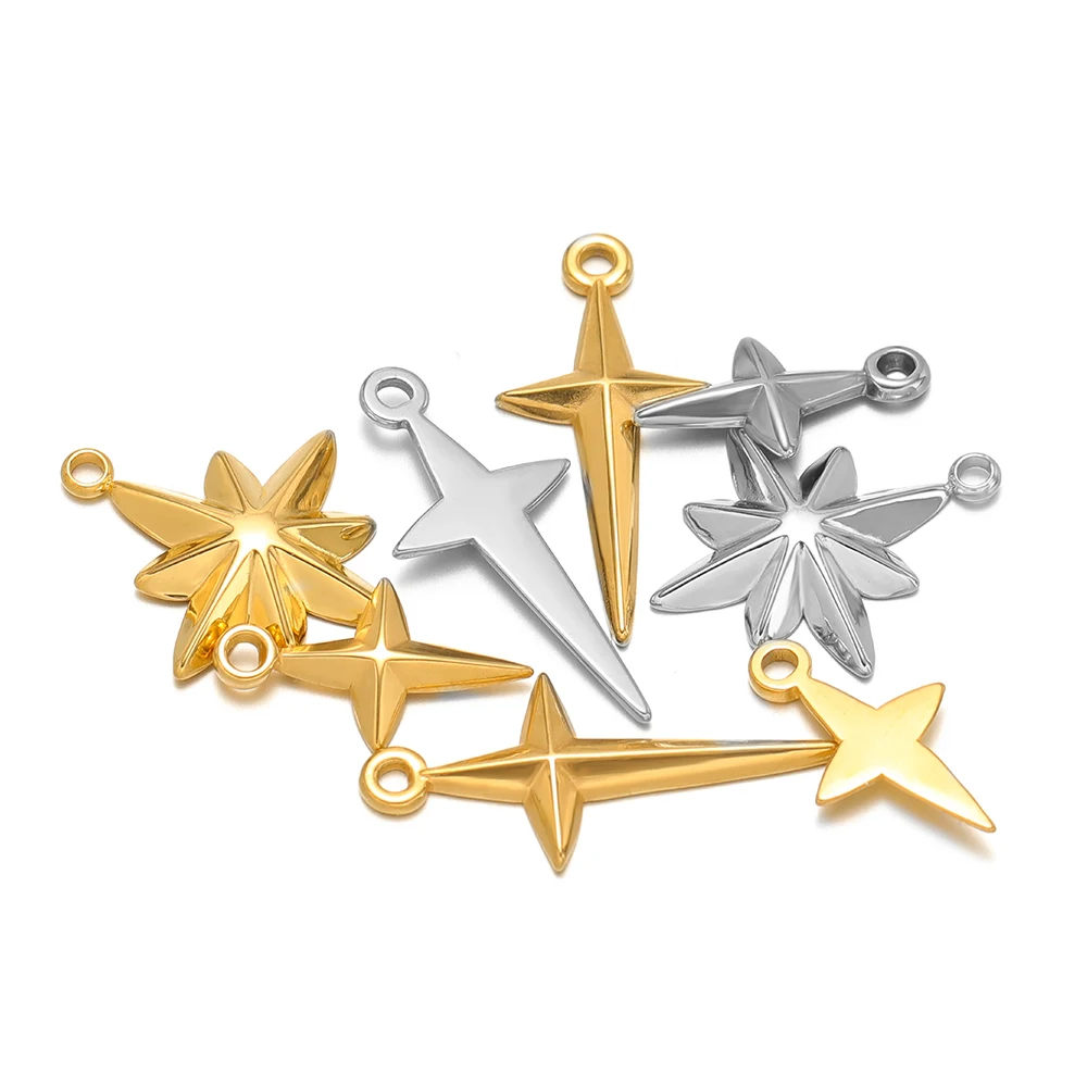 5pcs High Quality Stainless St - Cross Pendant Necklace Gold recension och pris